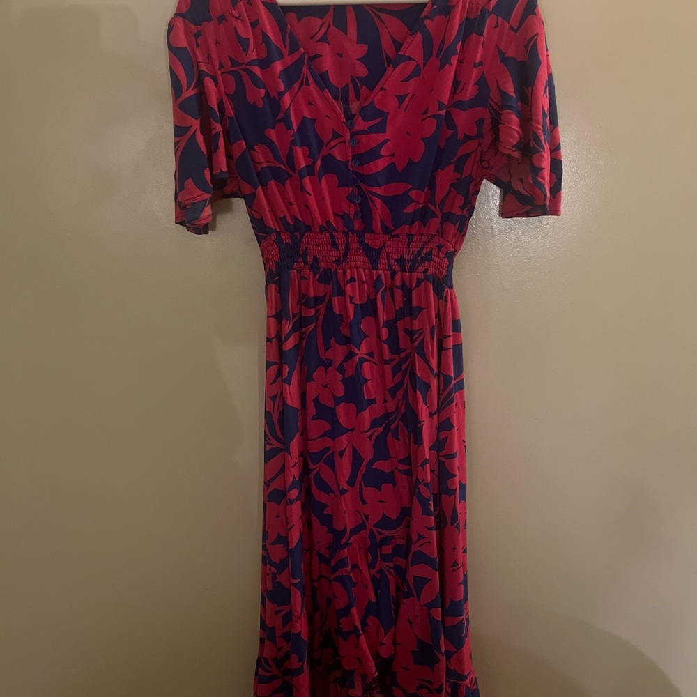 Pink and blue dress